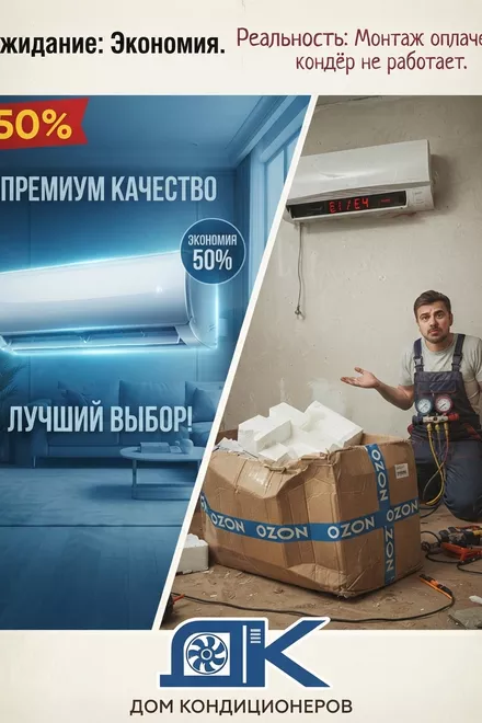 СЭКОНОМИЛИ НА OZON, НО ЗАПЛАТИЛИ ДВАЖДЫ! Почему кондиционер нужно покупать только вместе с монтажом?