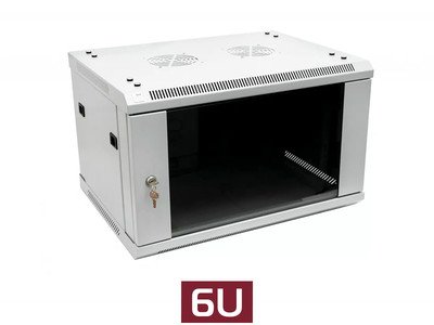 Шкаф телекоммуникационный настенный 6U, (600х450х370мм) SNR-TWC-6-SF-R-G