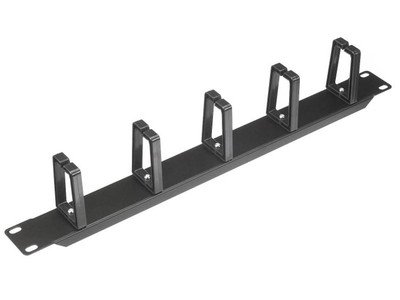 Кабельный органайзер 19", 1U, металлический, 5 пласт. колец (Cabeus JB08-1U-BK)