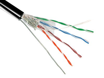 Кабель Optimus RJ-45 FTP с ТРОСОМ экранированный уличный (F5e-4x2x0.51 Cu (OUT) (outdoor)